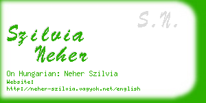 szilvia neher business card